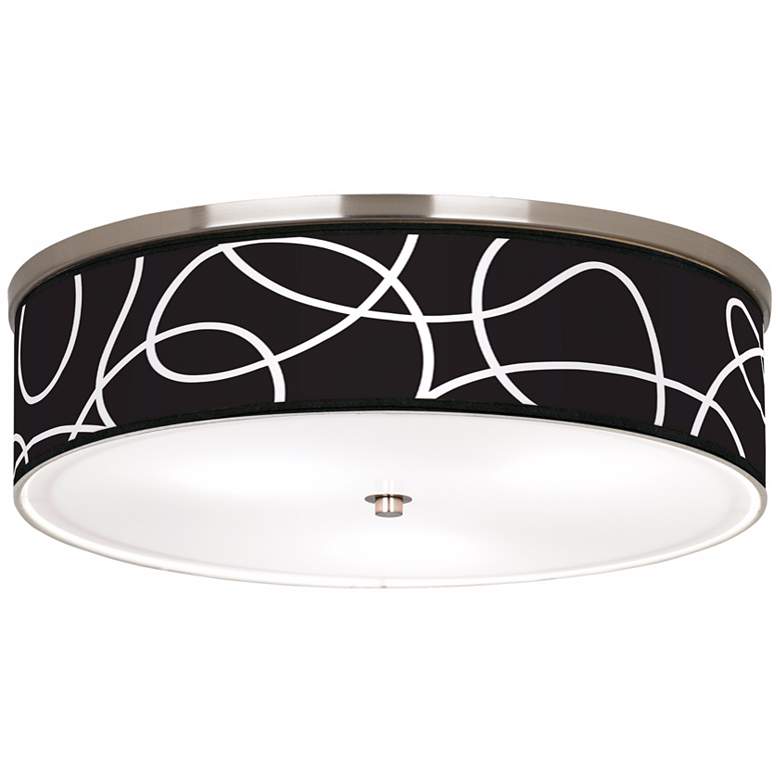 Image 1 Abstract Nickel 20 1/4 inch Wide Ceiling Light