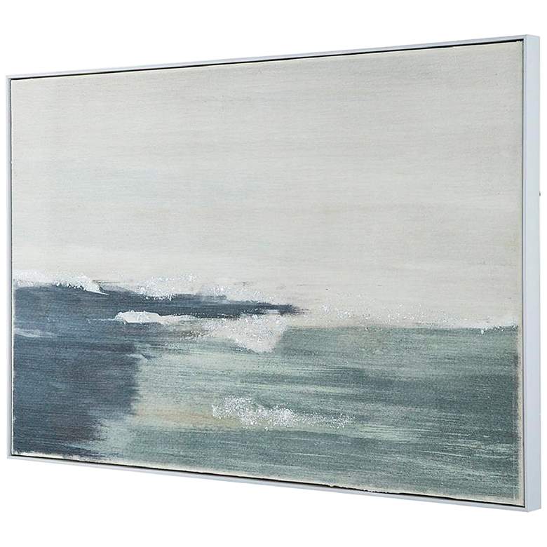Image 7 Abstract Ocean Waves Framed Gesso Canvas more views