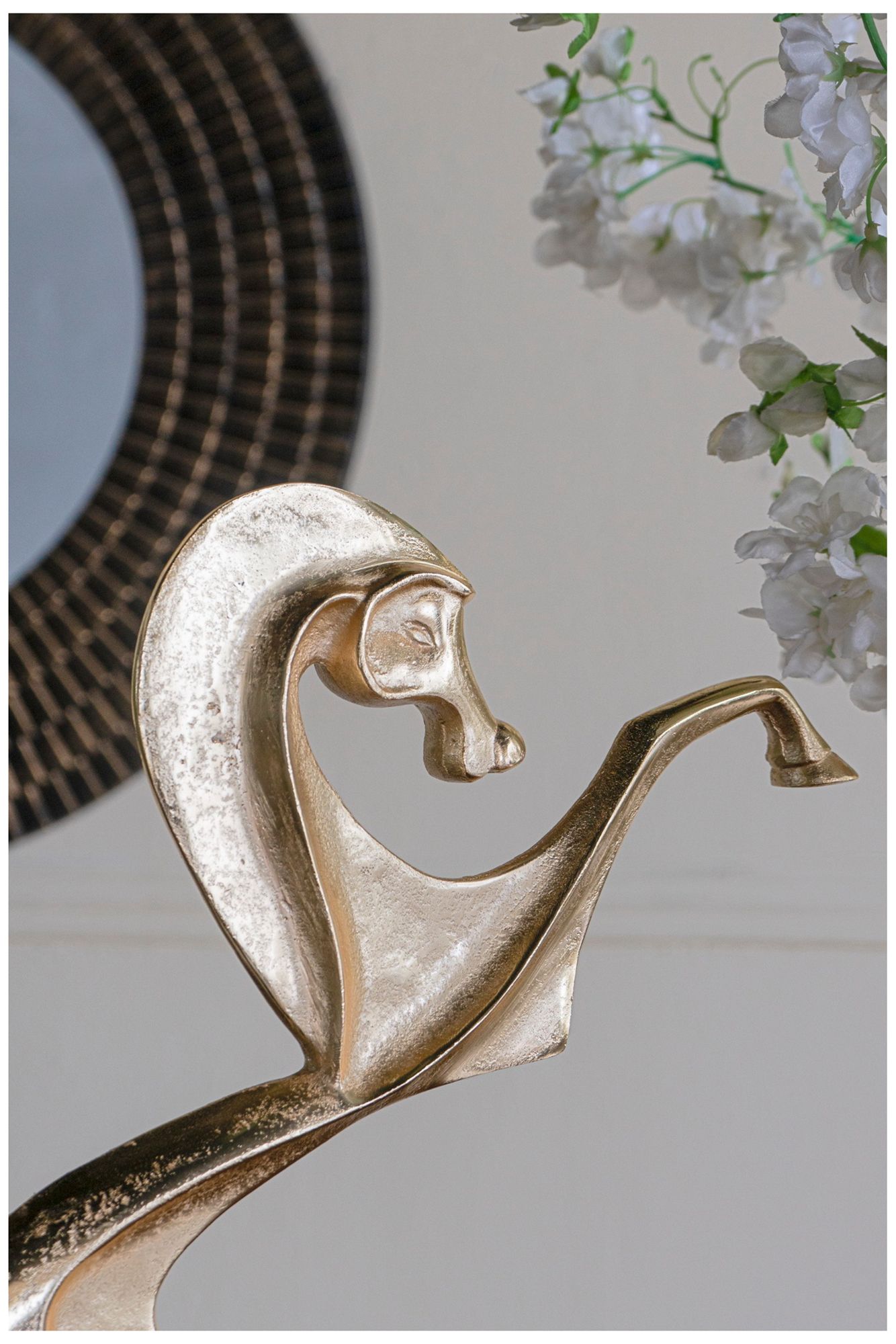 Image 6 Abstract Rearing Horse Sculpture with Metallic Gold Finish - Gold more views