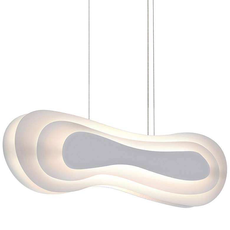 Image 1 Abstract Rhythms 32 inchW White LED Kitchen Island Light Pendant