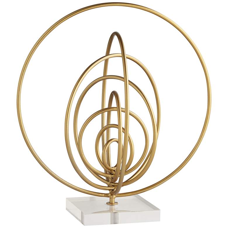 Image 2 Abstract Ring 13 inch High Gold Metal Sculpture