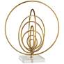 Abstract Ring 13" High Gold Metal Sculpture