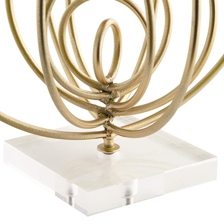 Image 3 Abstract Ring 13" High Gold Metal Sculpture more views