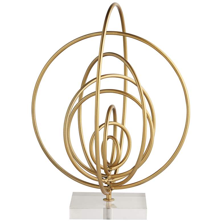 Image 4 Abstract Ring 13 inch High Gold Metal Sculpture more views