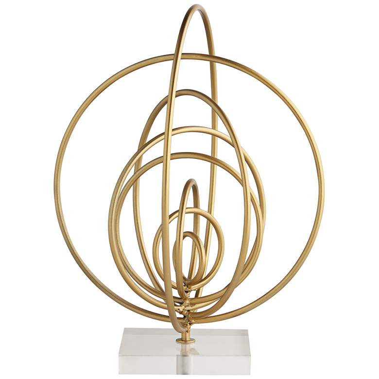 Image 4 Abstract Ring 13" High Gold Metal Sculpture more views