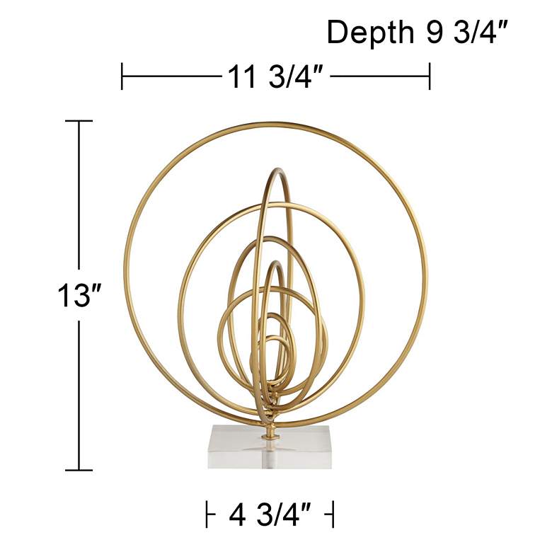 Image 7 Abstract Ring 13" High Gold Metal Sculpture more views