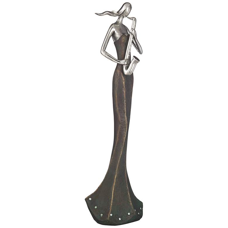 Image 1 Abstract Saxophone Musician 16 1/2 inch High Sculpture