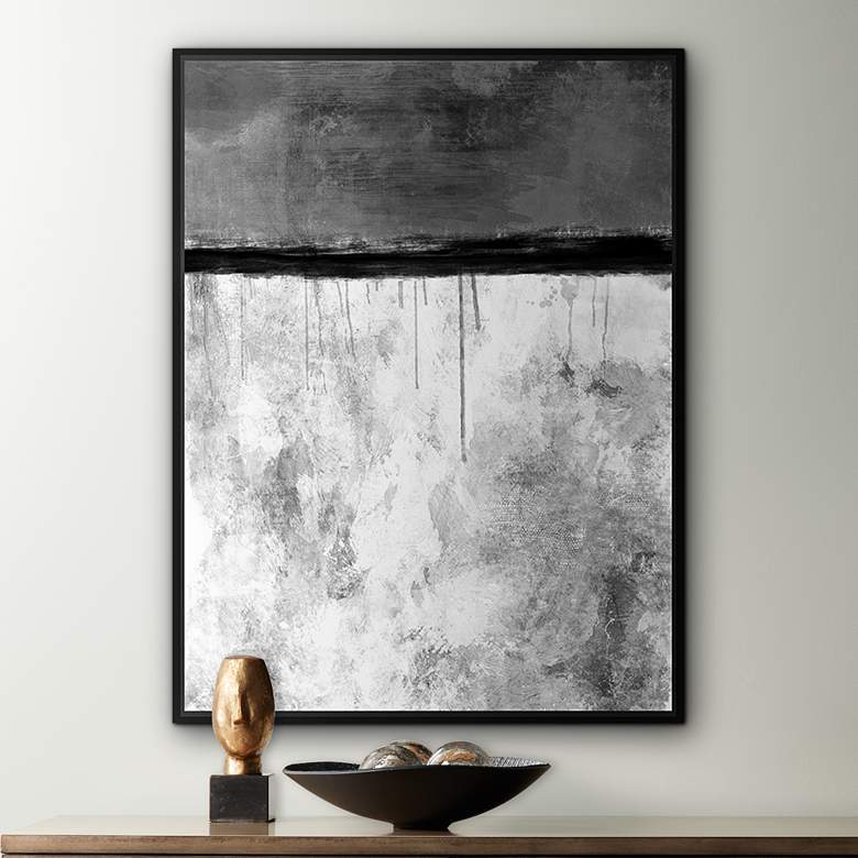 Image 1 Abstract Shades of Gray 40 1/2" High Canvas Wall Art