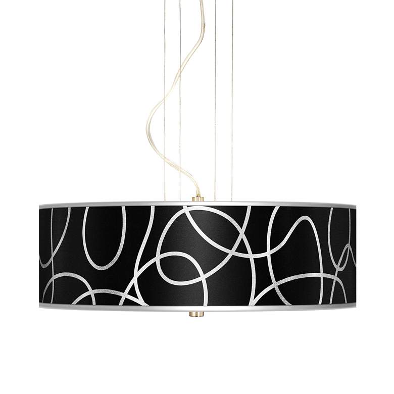 Image 1 Abstract Silver Metallic 20 inch W 3-Light Pendant Chandelier