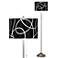 Abstract Silver Metallic Brushed Nickel Pull Chain Floor Lamp