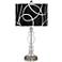 Abstract Silver Metallic Giclee Apothecary Clear Glass Table Lamp