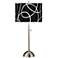 Abstract Silver Metallic Giclee Brushed Nickel Table Lamp