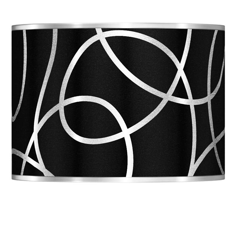 Image 1 Abstract Silver Metallic Giclee Lamp Shade 13.5x13.5x10 (Spider)