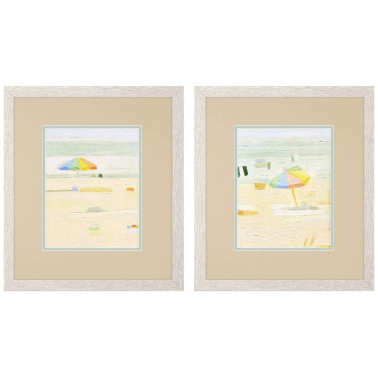 Image 1 Abstract Umbrella 14"W x 16"H Framed Art Set of 2