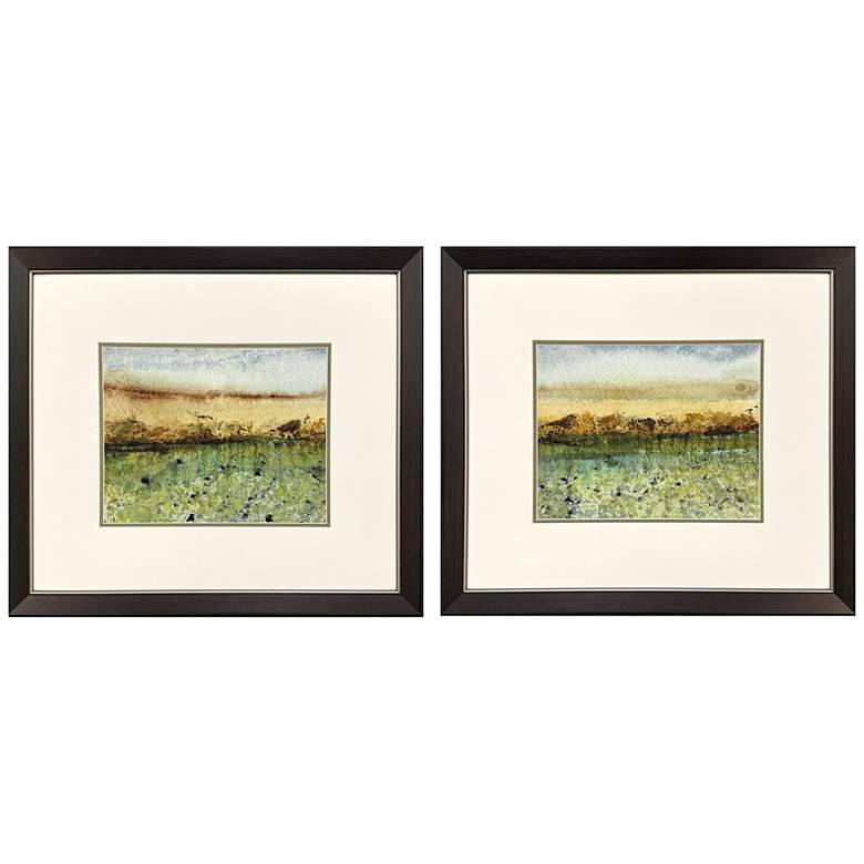 Image 1 Abstract Vast Field 25"W x 22"H Framed Art Set of 2
