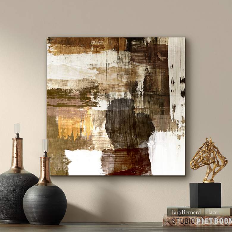 Image 1 Abstract Warm Neutral Canvas 20 inch Square Giclee Wall Art