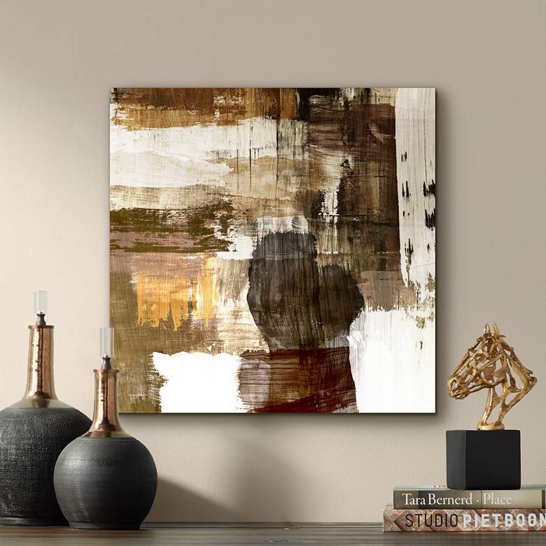 Image 1 Abstract Warm Neutral Canvas 20" Square Giclee Wall Art
