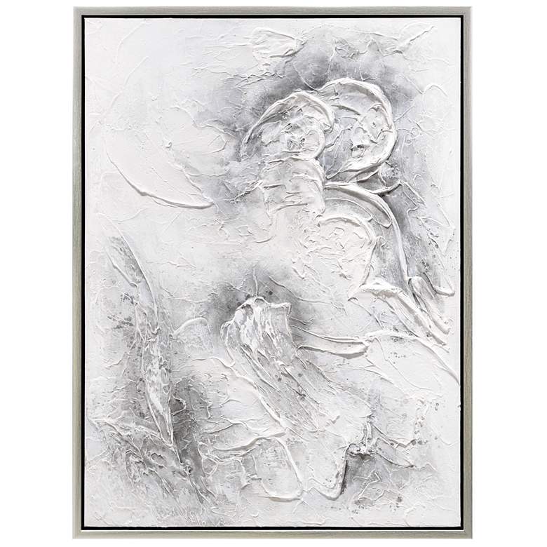 Image 1 Abstract Whispers Heavily Textured Hand Painted Framed Canvas Wall Art