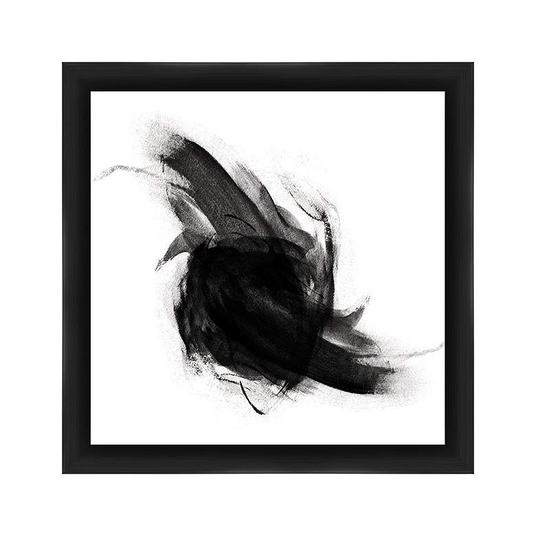 Abstract White and Black 22&quot; Square Framed Wall Art