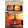 Bronze and Mica Accent Piano Lamp by Dale Tiffany in scene