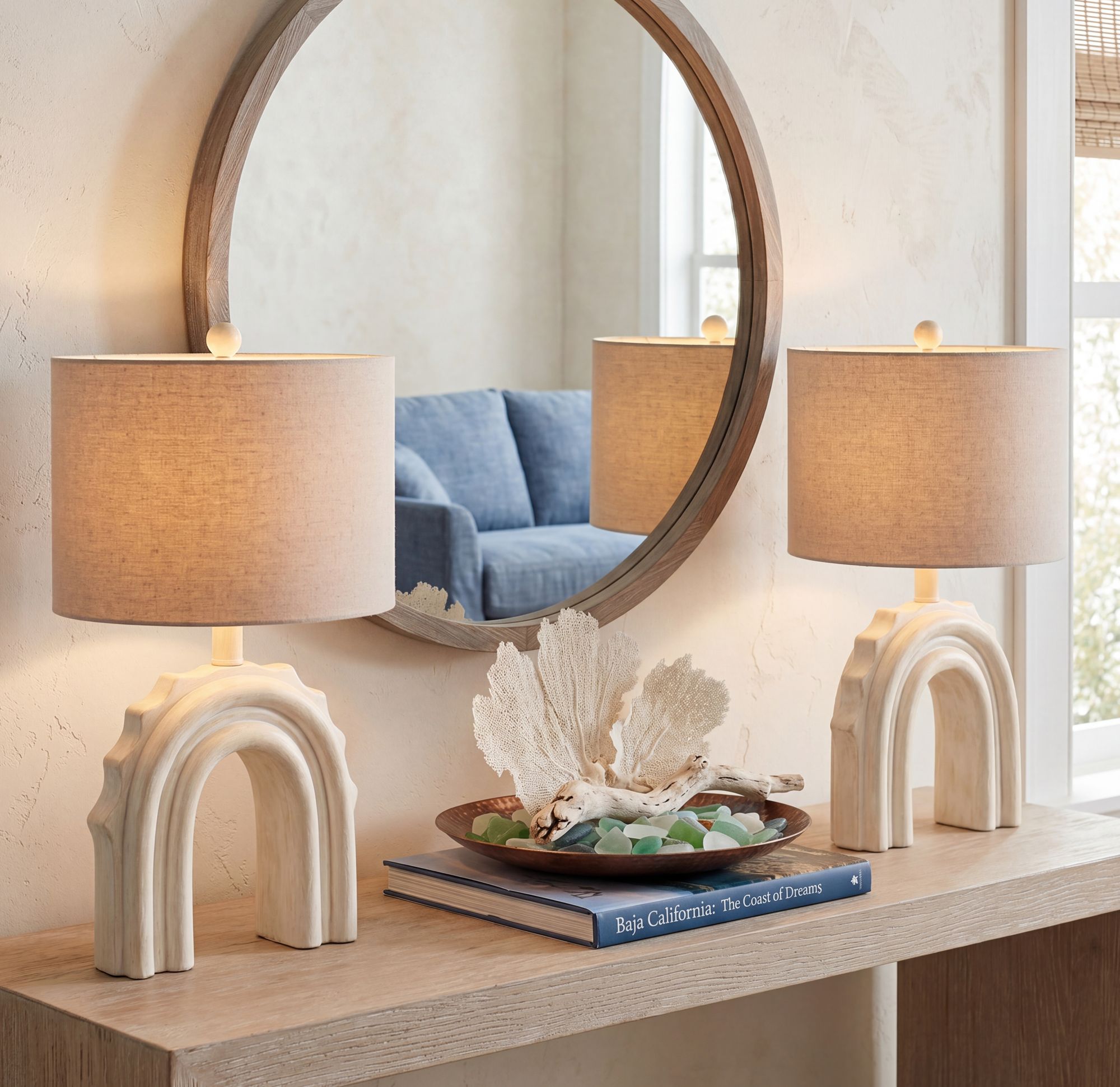 Image 1 Attica 20 1/2" High Ivory Coastal Arch Accent Table Lamp Set of 2 in scene