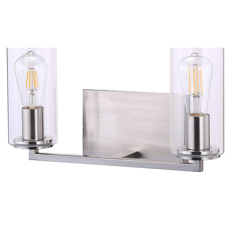 Image 2 Acacia 11 inch High Brushed Nickel Metal 2-Light Wall Sconce more views