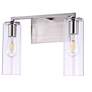 4_Acacia 11" High Brushed Nickel Metal 2-Light Wall Sconce more views