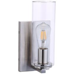 Acacia 11&quot; High Brushed Nickel Metal Wall Sconce