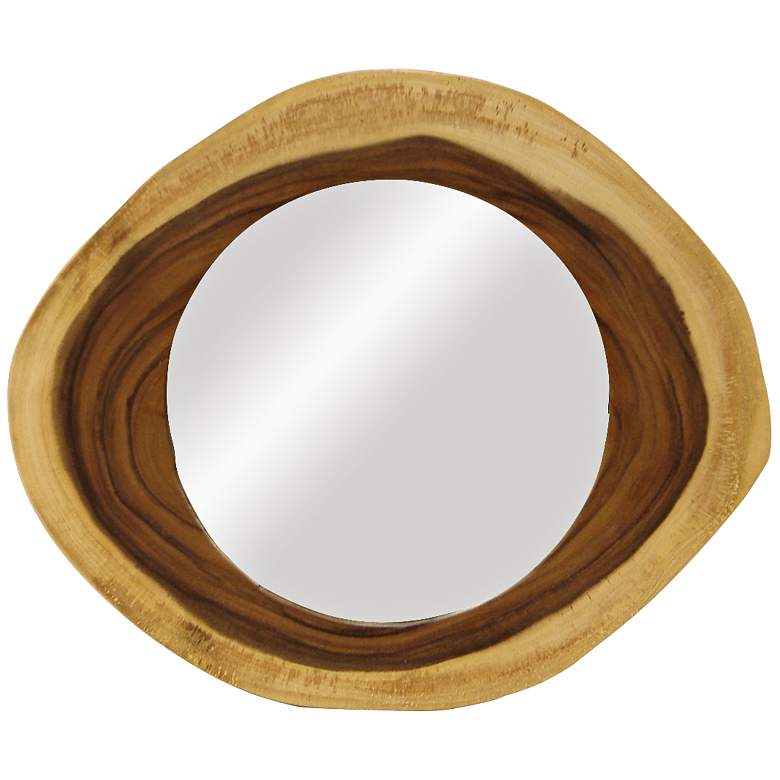 Image 1 Acacia 24" Wide Natural Wood Frame Wall Mirror