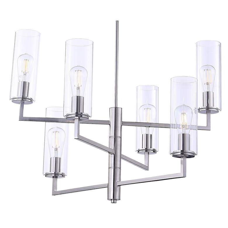 Image 4 Acacia 30" Wide Brushed Nickel 6-Light Chandelier more views