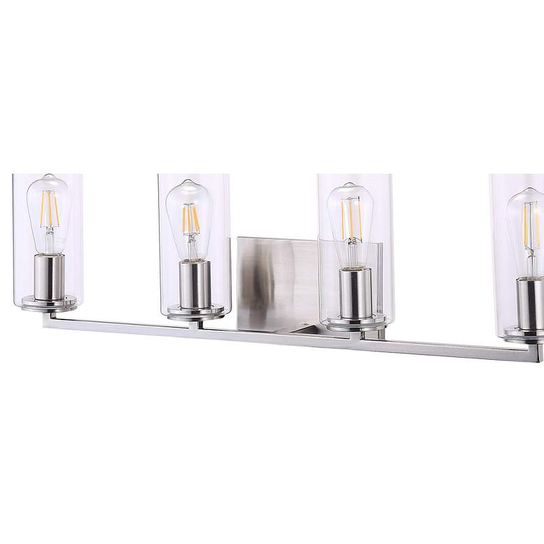 Image 2 Acacia 33 3/4" Wide Brushed Nickel Metal 4-Light Bath Light more views
