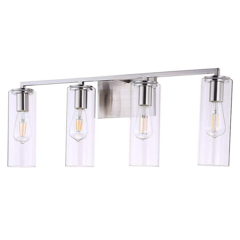 Image 3 Acacia 33 3/4" Wide Brushed Nickel Metal 4-Light Bath Light more views