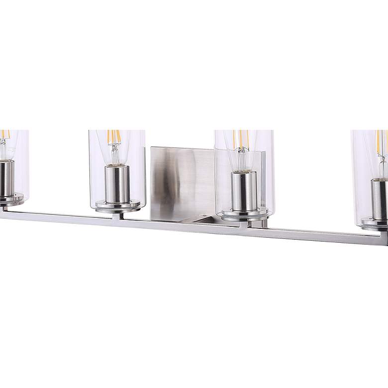 Image 4 Acacia 33 3/4" Wide Brushed Nickel Metal 4-Light Bath Light more views
