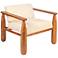 Acacia Wood and Crushed Velvet Arm Chair