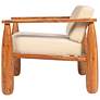 5_Acacia Wood and Crushed Velvet Arm Chair more views