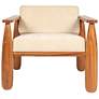6_Acacia Wood and Crushed Velvet Arm Chair more views
