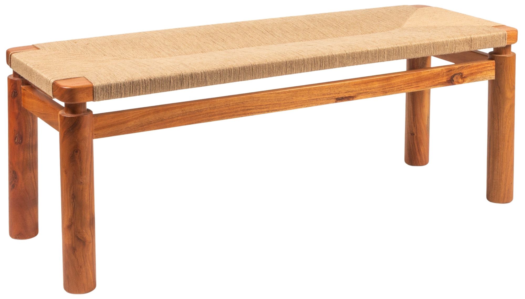 Image 2 Acacia Wood and Jute Bench, Natural