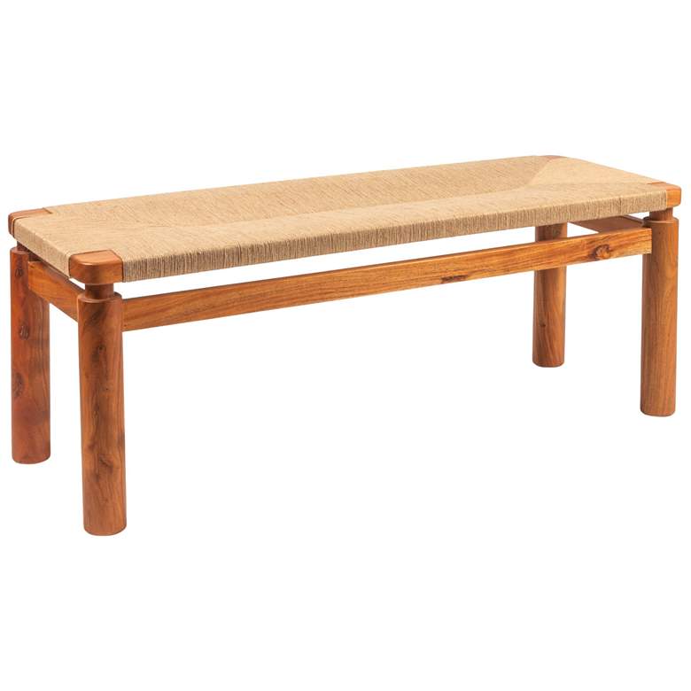 Image 2 Acacia Wood and Jute Bench, Natural