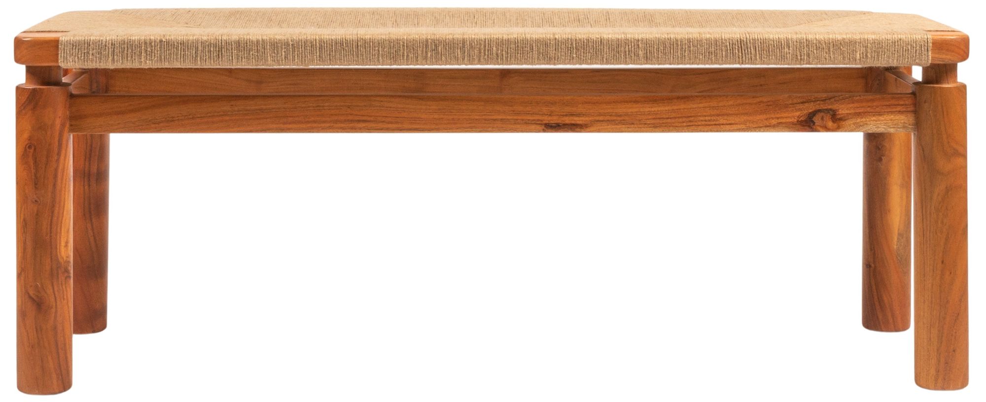 Image 6 Acacia Wood and Jute Bench, Natural more views