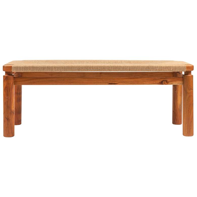 Image 6 Acacia Wood and Jute Bench, Natural more views