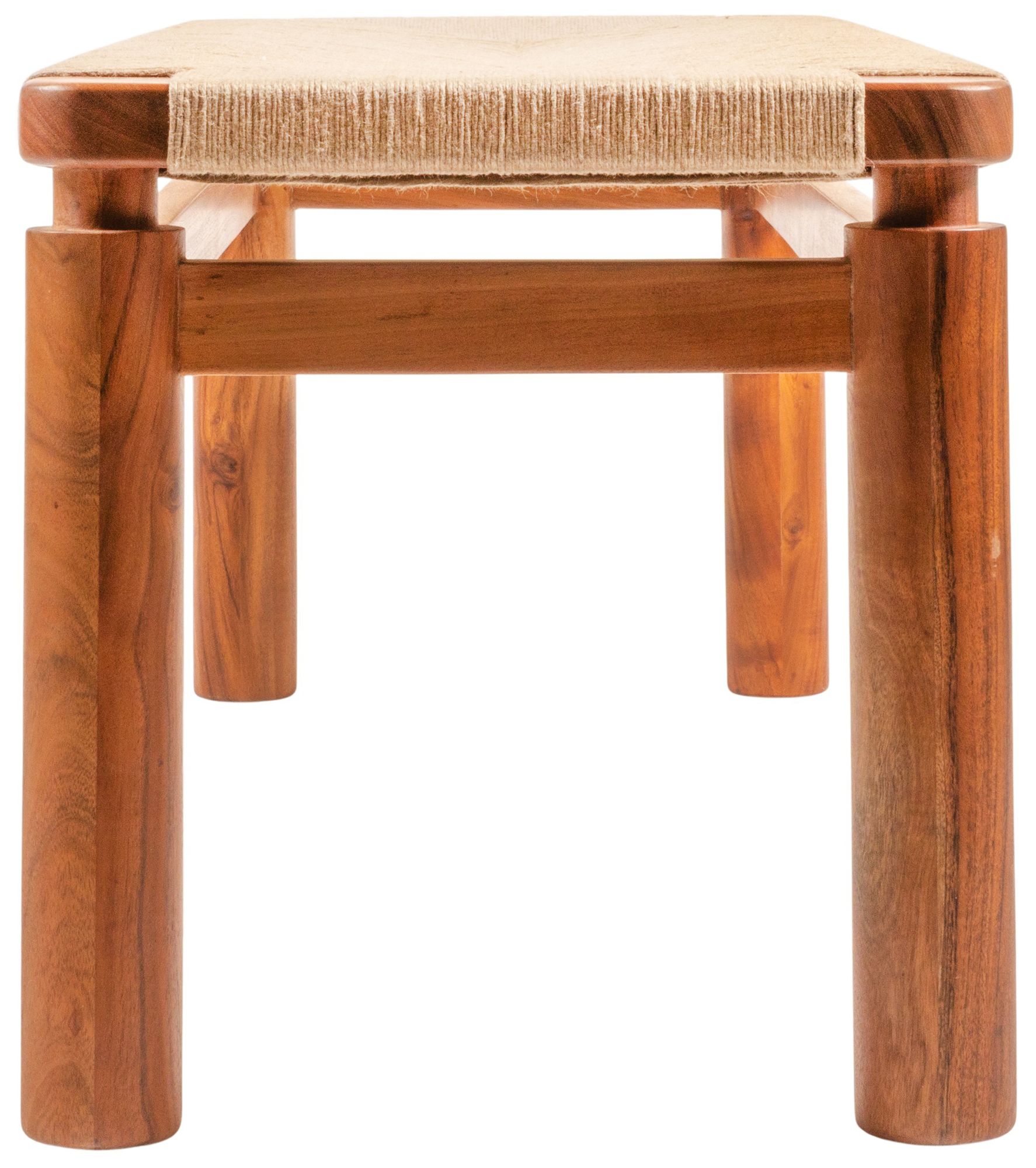 Image 7 Acacia Wood and Jute Bench, Natural more views