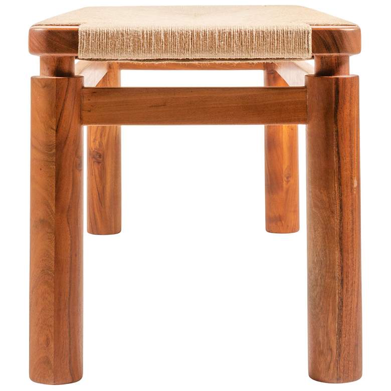 Image 7 Acacia Wood and Jute Bench, Natural more views