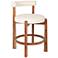 Acacia Wood & Boucle Counter Height Bar Chair