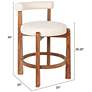 2_Acacia Wood & Boucle Counter Height Bar Chair more views