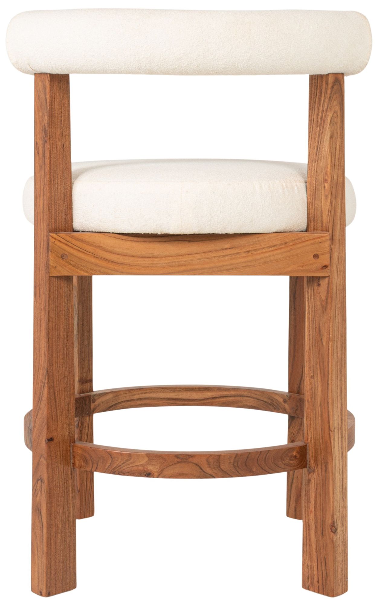 Image 4 Acacia Wood & Boucle Counter Height Bar Chair more views