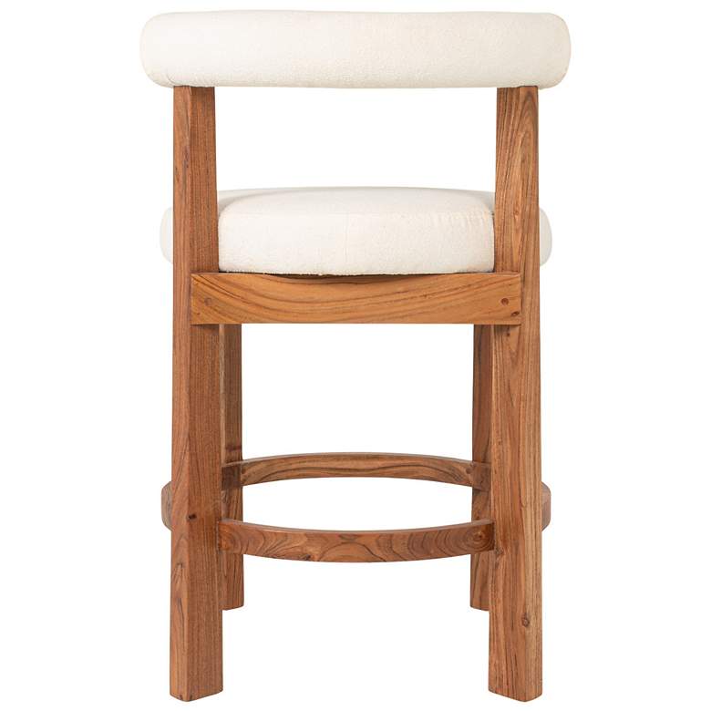 Image 4 Acacia Wood & Boucle Counter Height Bar Chair more views