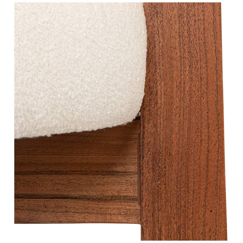 Image 5 Acacia Wood & Boucle Counter Height Bar Chair more views