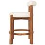 6_Acacia Wood & Boucle Counter Height Bar Chair more views