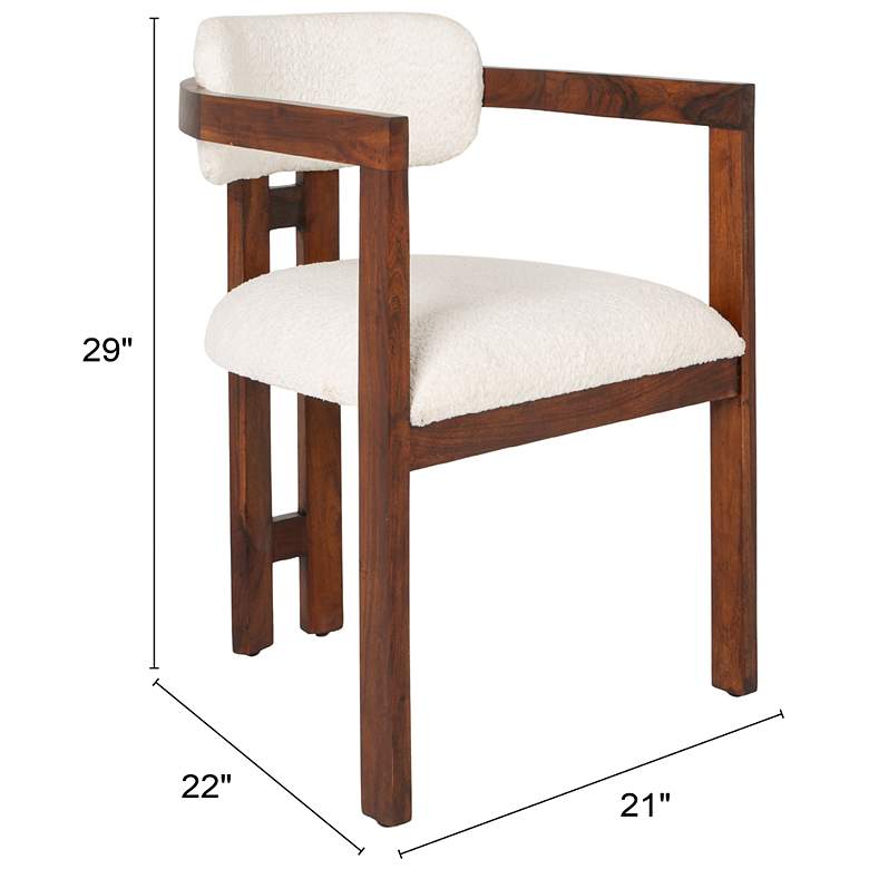 Image 2 Acacia Wood Dining Chair with Boucle more views