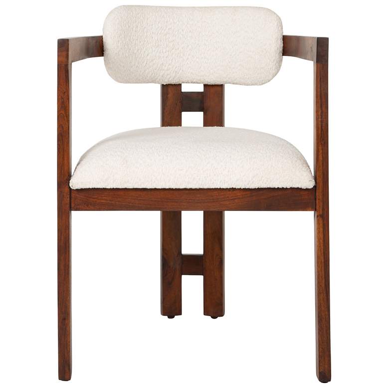 Image 3 Acacia Wood Dining Chair with Boucle more views